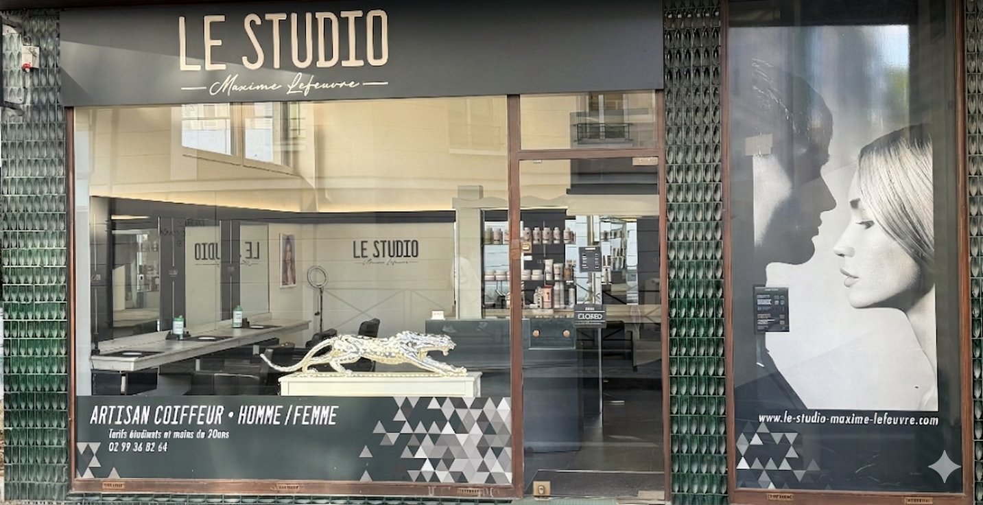 Intérieur du Studio Maxime Lefeuvre, salon de coiffure à Rennes